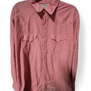 Vintage 70s ruddock big tall 2xl red plaid gingham country shirt pearl snap